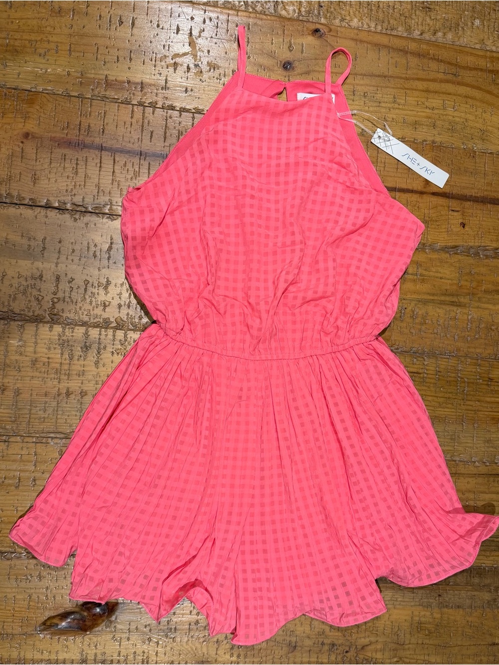 She + Sky Pink Halter Romper